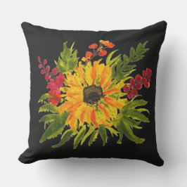 Almofada Aquarela Girassóis Bonitos Modernos Bonito