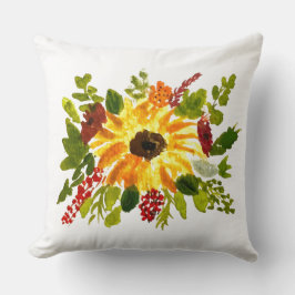 Almofada Aquarela Girassóis Bonitos Modernos Bonito