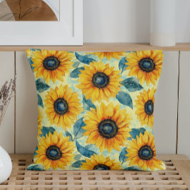Almofada Aquarela Girassóis Estilo Vincent Van Gogh