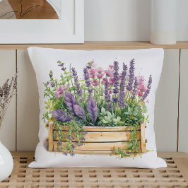 Almofada Aquarela Jardim de Ervas Frescas