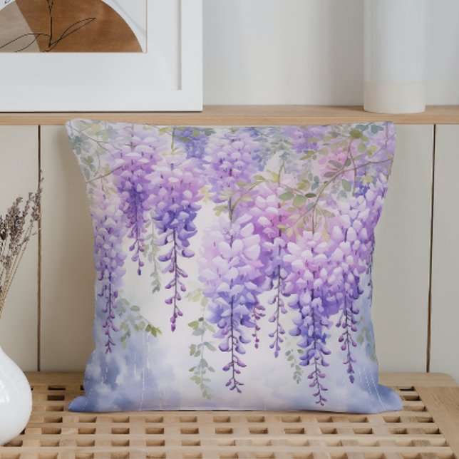 Almofada Aquarela Murmúrios de Wisteria (Criador carregado)