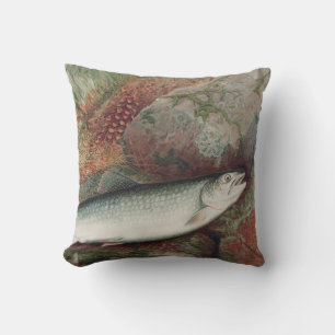 Almofada Aquarela Personalizada de Truta de Pesca Vintage