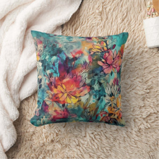 Almofada Aquarela Splash e Floral a Tinta