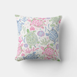 Almofada Aquarela Tartarugas Marinhas / Decoração de Casa O