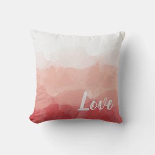Almofada Aquarela Vermelho Rosa Amor