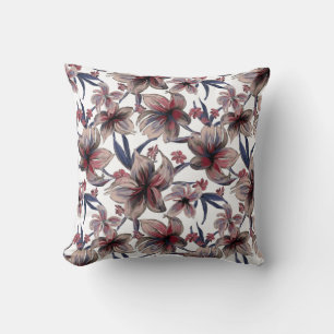 Almofada Aquarelas Crimson Floral em Branco