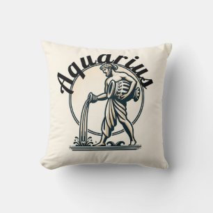 Almofada Aquário o Portador de Água Zodíaco Vintage