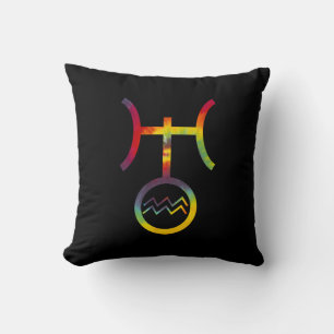 Almofada Aquário Urano Símbolo Planetário Tie Dye