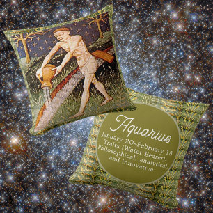 Almofada Aquarius Water Bearer Zodiac Sinal Festa de aniver