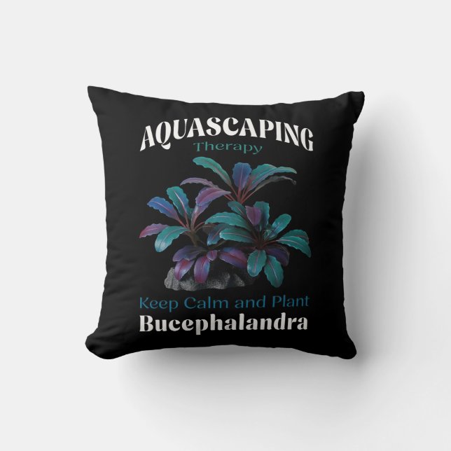 Almofada Aquascaping Therapy – Keep Calm and Plant Bucephal (Frente)