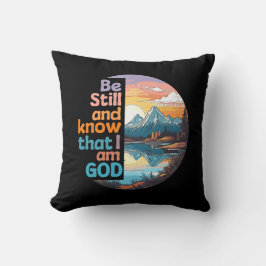Almofada Aquietem-se e saibam que eu sou Deus Versículo da 