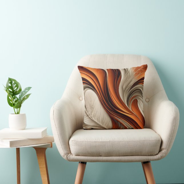 Almofada Ar Dourado – Abstrato de Cobre e Bronze (Cadeira)