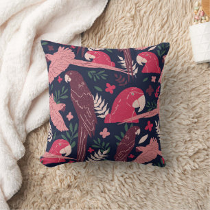 Almofada Ara Parrot Red Pink Desenhando Padrão de Licença T