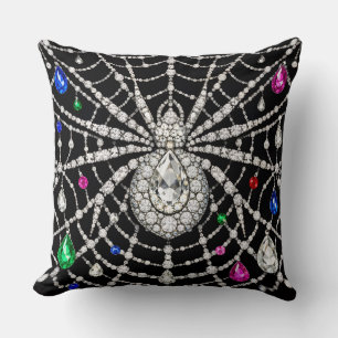 Almofada Aranha Glamourosa Desenho de Diamante Cheio de Joi
