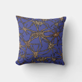 Almofada Aranhas de Halloween Fofas em Azul Pervinca