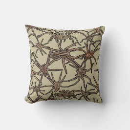 Almofada Aranhas de Halloween Fofas em Creme