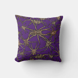 Almofada Aranhas de Halloween Fofas em Roxo Real