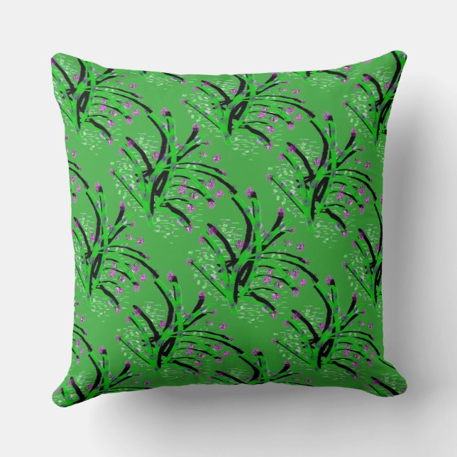 Almofada Arbusto de Acento Decorativo Verde  (Verso)