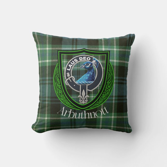 Almofada Arbuthnott Escocês Clan Tartan Crest (Frente)
