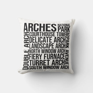 Almofada Arches National Park Landmarks Typografia Word Art