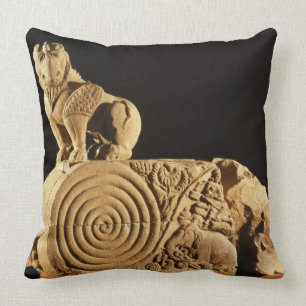 Almofada Architrave amarelo com grifo, Sanchi do arenito,