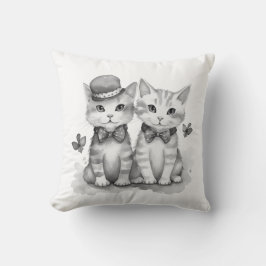 Almofada Arco de bolinhas de gatinhos brancos e pretos