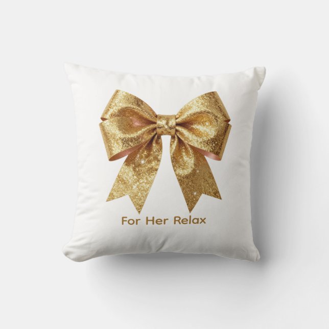 Almofada Arco de Gala Dourado Brilhante - Convite de Luxo E (Frente)