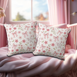 Almofada Arco e Flores de Pré-Disquete Rosa