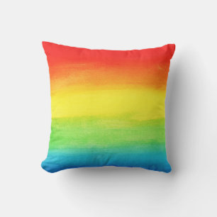 Almofada Arco-íris Aquarela Ombre Vermelho Azul Aniversário