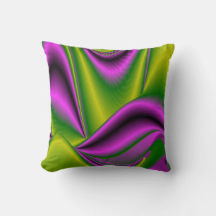 Almofada Arco-íris-Arte roxa do abstrato do verde
