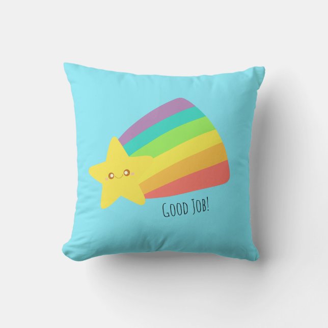 Almofada Arco-Íris de Estrelas Bonito (Frente)