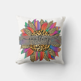 Almofada Arco-íris e estampa de leopardo personalizados 