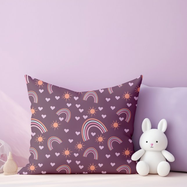 Almofada Arco-íris e sol (Criador carregado)