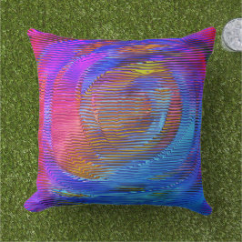 Almofada Arco-íris espiral cor-de-rosa com alivio e listras