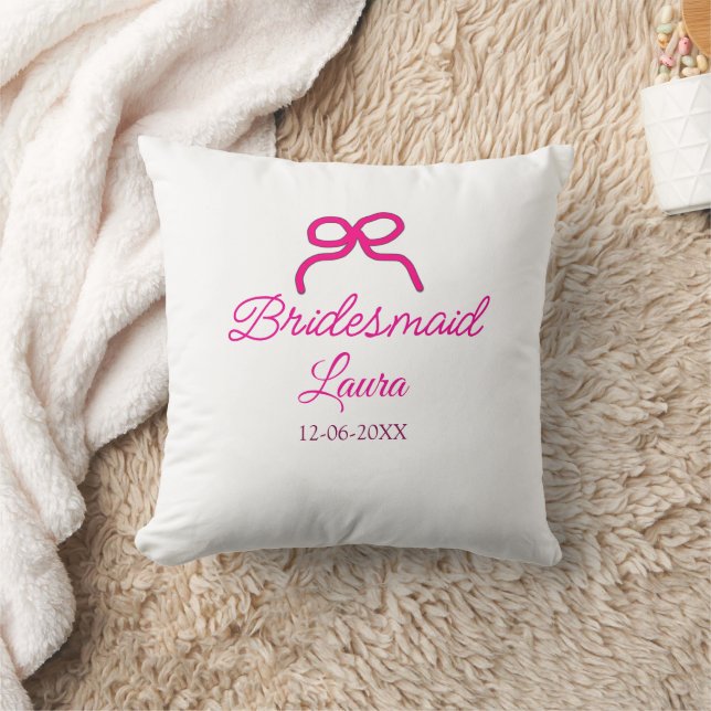 Almofada Arco PINK nome mínimo bridesmaid ano de presente (Cobertor)