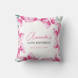 Almofada Arco Rosa Floral Coquette Sweet 16 Aniversário