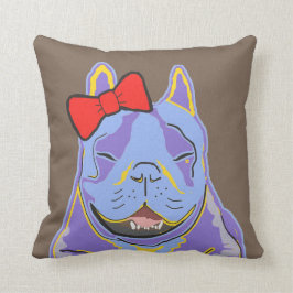 Almofada Arco vermelho de sorriso de Boston Terrier