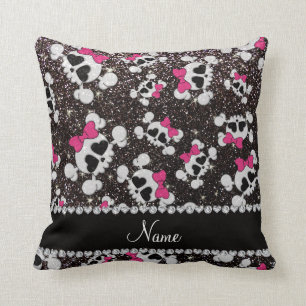 Almofada Arcos cor-de-rosa personalizados dos crânios