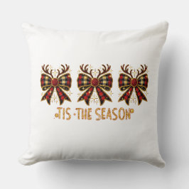 Almofada Arcos de Natal Arcos de Xadrez Vermelho