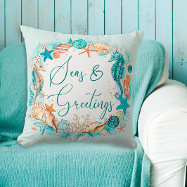 Almofada ÁREAS Costeiras e GREETINGS Conchas de Cavalo