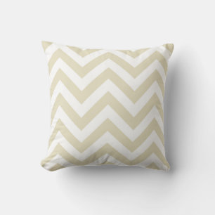 Almofada Areia Bege Branco Grande Padrão Chevron Zigue-Zagu
