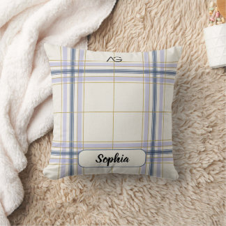Almofada AriaGrace Ivory & Lavender Luxe Plaid Pattern Name