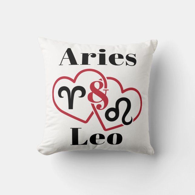 Almofada Aries e Leo Casais Zodiac Horoscope (Frente)