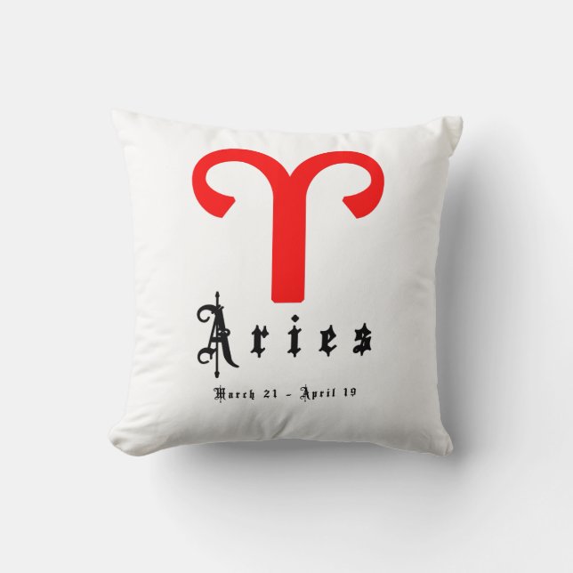 Almofada Áries, Horóscopo, zodíaco, astrologia (Frente)
