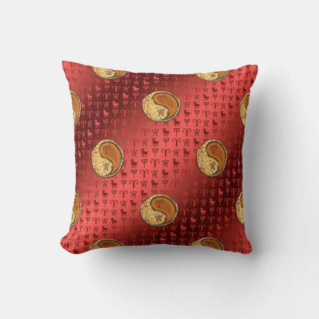 Almofada Aries & Wood Tiger Throw Pillow (Frente)
