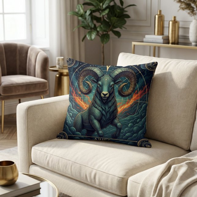 Almofada Aries Zodiac Celestial (Criador carregado)