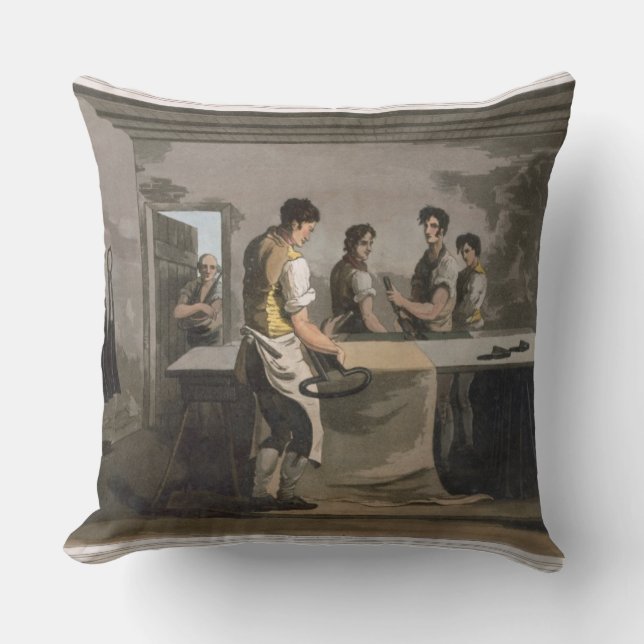 Almofada Armários de pano, "traje do engrav de Yorkshire" (Frente)