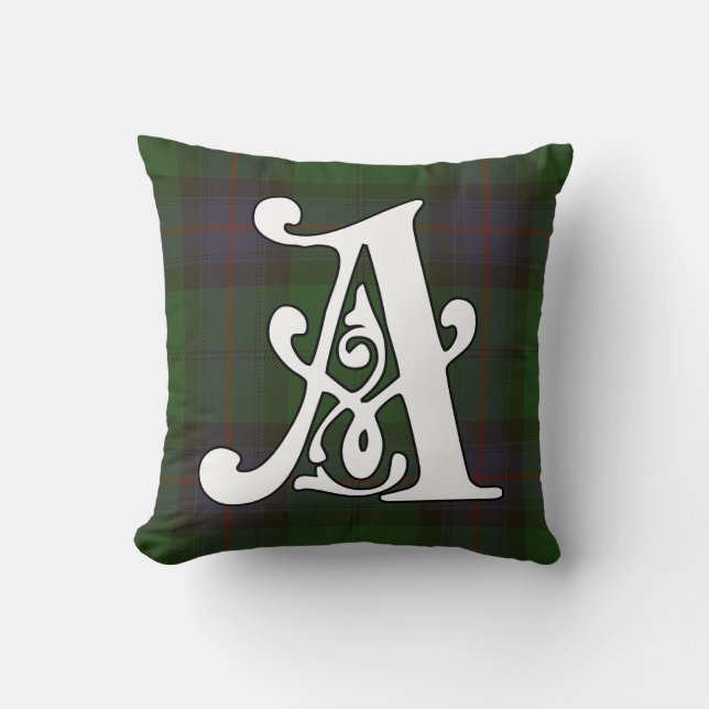 Almofada Armstrong Clan Tartan Monograma (Frente)