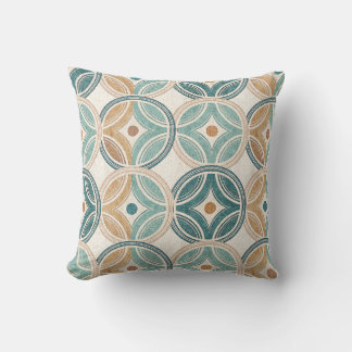 Almofada Aros Geométricos Teal Harmoniosos Zen