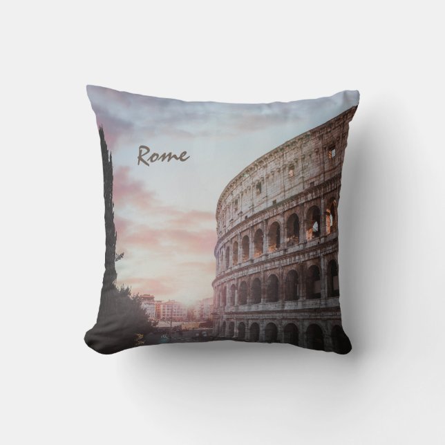 Almofada Arquitetura Antiga de Roma - paisagem solar (Frente)